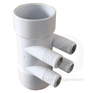 Water Manifold 2 Inch Socket x 2 Inch Socket x 3/4 Inch RB (4PT)