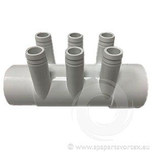 Water Manifold 2 Inch Socket x 2 Inch Spigot x 3/4 Inch RB (6PT)